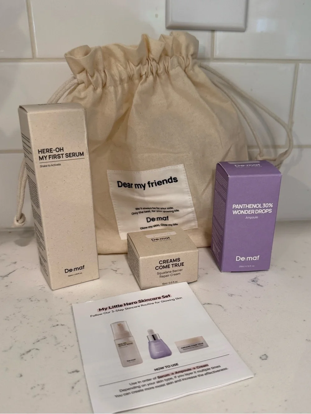 Beauty & Skincare Bundle with Purple Iridescent Makeup Brushes